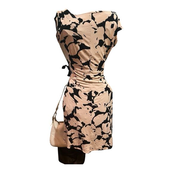 Taylor Maternity Pea in the Pod Dress Size Small Tan and Black Cap Sleeves - Picture 9 of 10